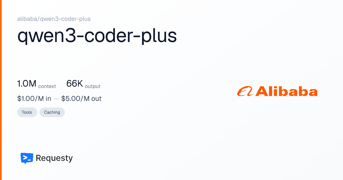 Alibaba Cloud qwen3-coder-plus API Pricing & Cost: Context Window ...