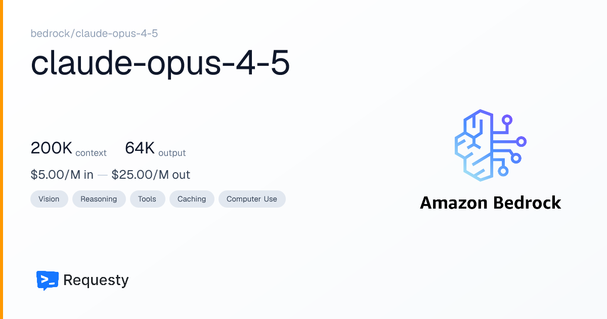 claude-opus-4-5 API – Pricing, Context Window & Benchmarks | Requesty
