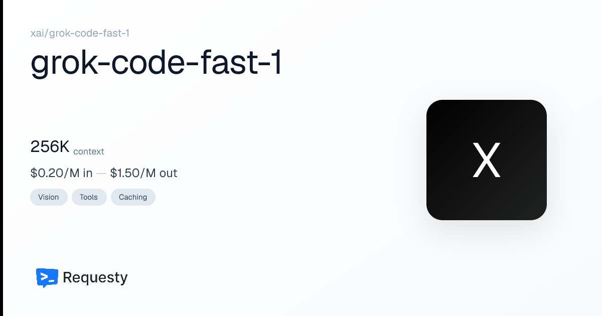 xAI Corp. grok-code-fast-1 API Pricing & Cost: Context Window ...